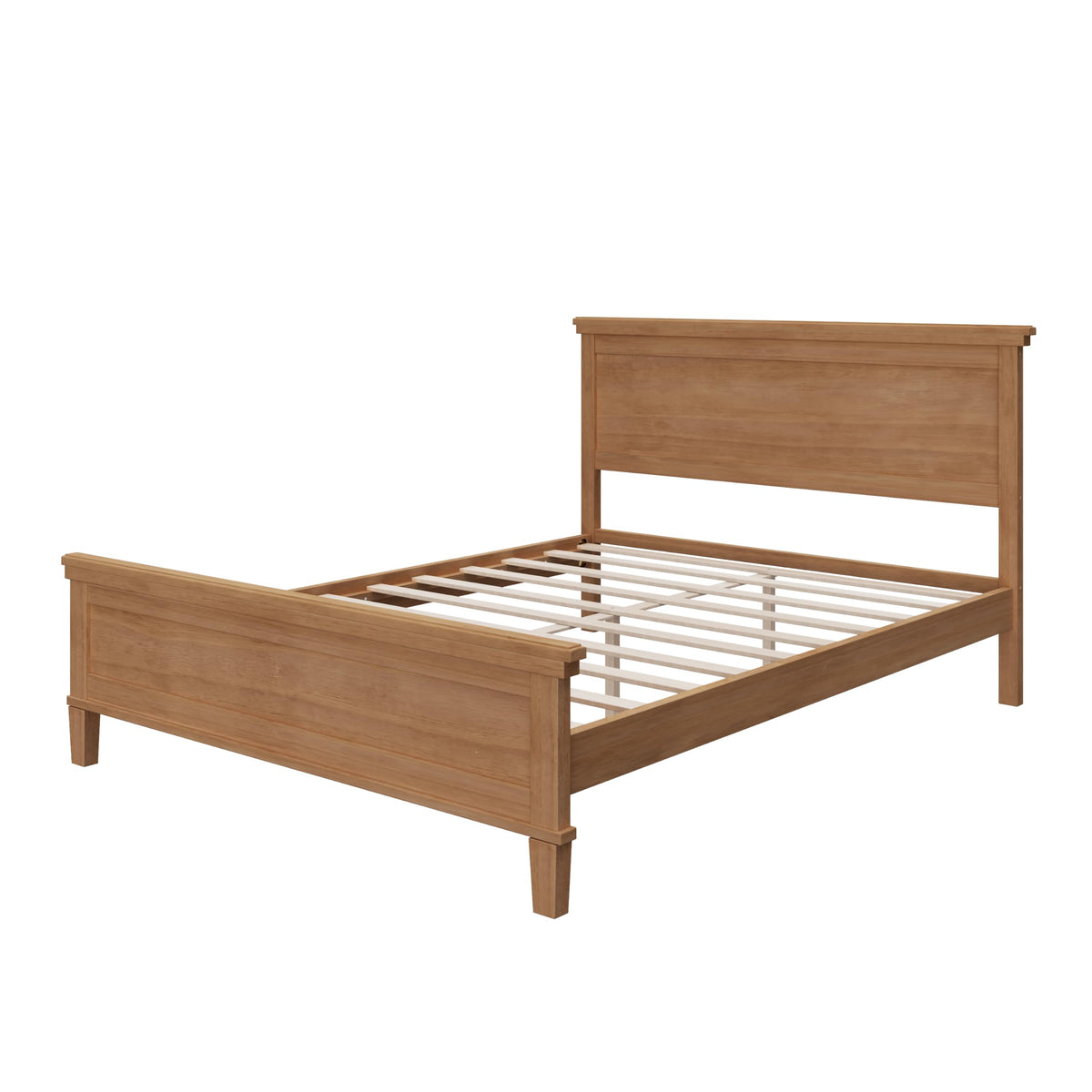 Vintage Wood Bed Frame with Headboard, Seadrift