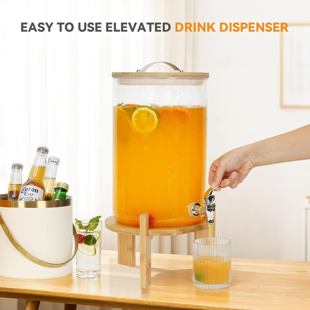 2.1 Gallon drink dispensers for parties, glass drink dispenser