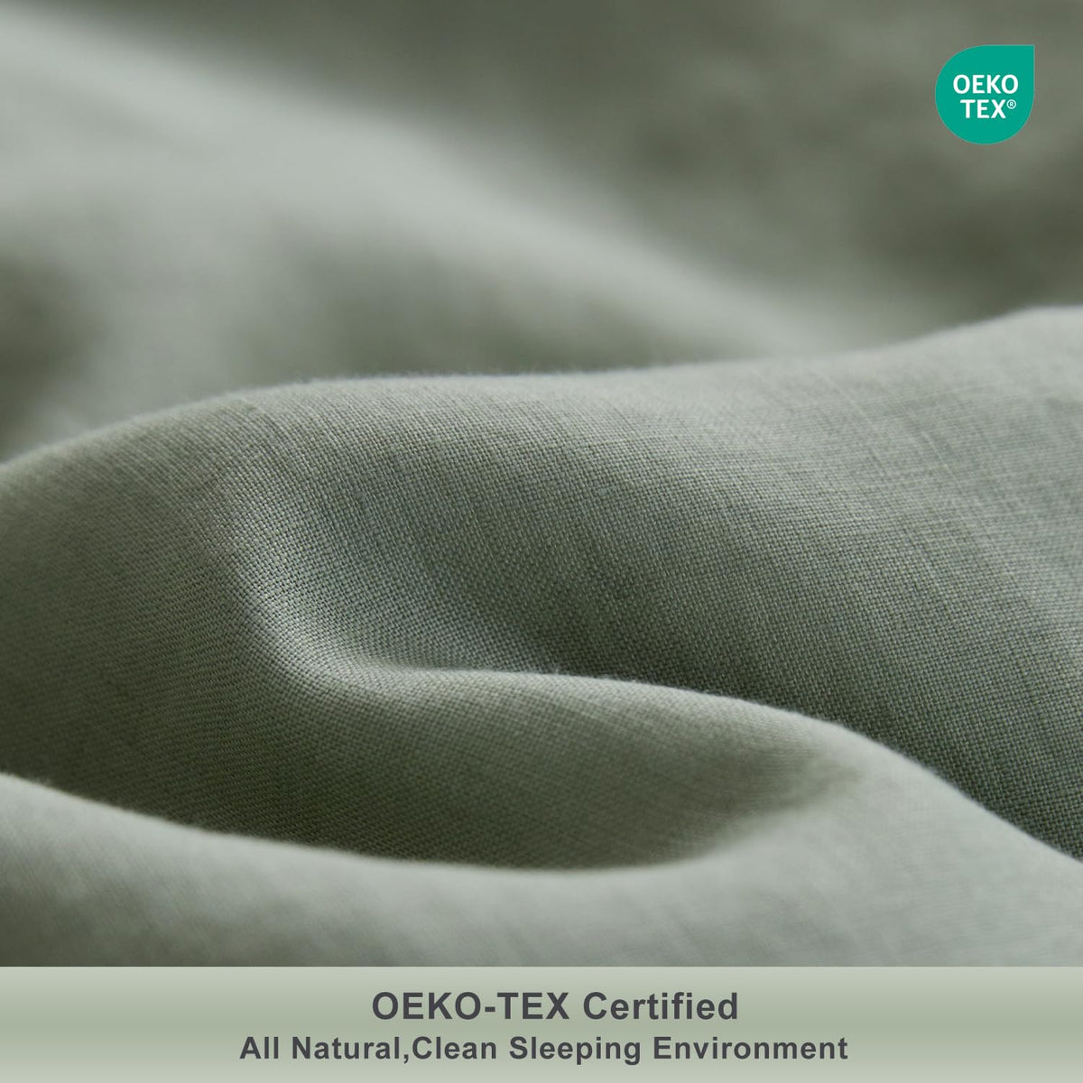 100% Linen Duvet Cover Set, 3 Piece Button Closure