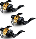 3 Pack Interior Privacy Door Handle Levers Lock Keyless, Matte Black