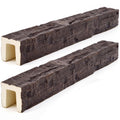 2 Pack 3.5" W x 3.5" H x 48" L Faux Wood Ceiling Beams, Polyurethane U-Beams, Lightweight Rustic Wood Grain Beam