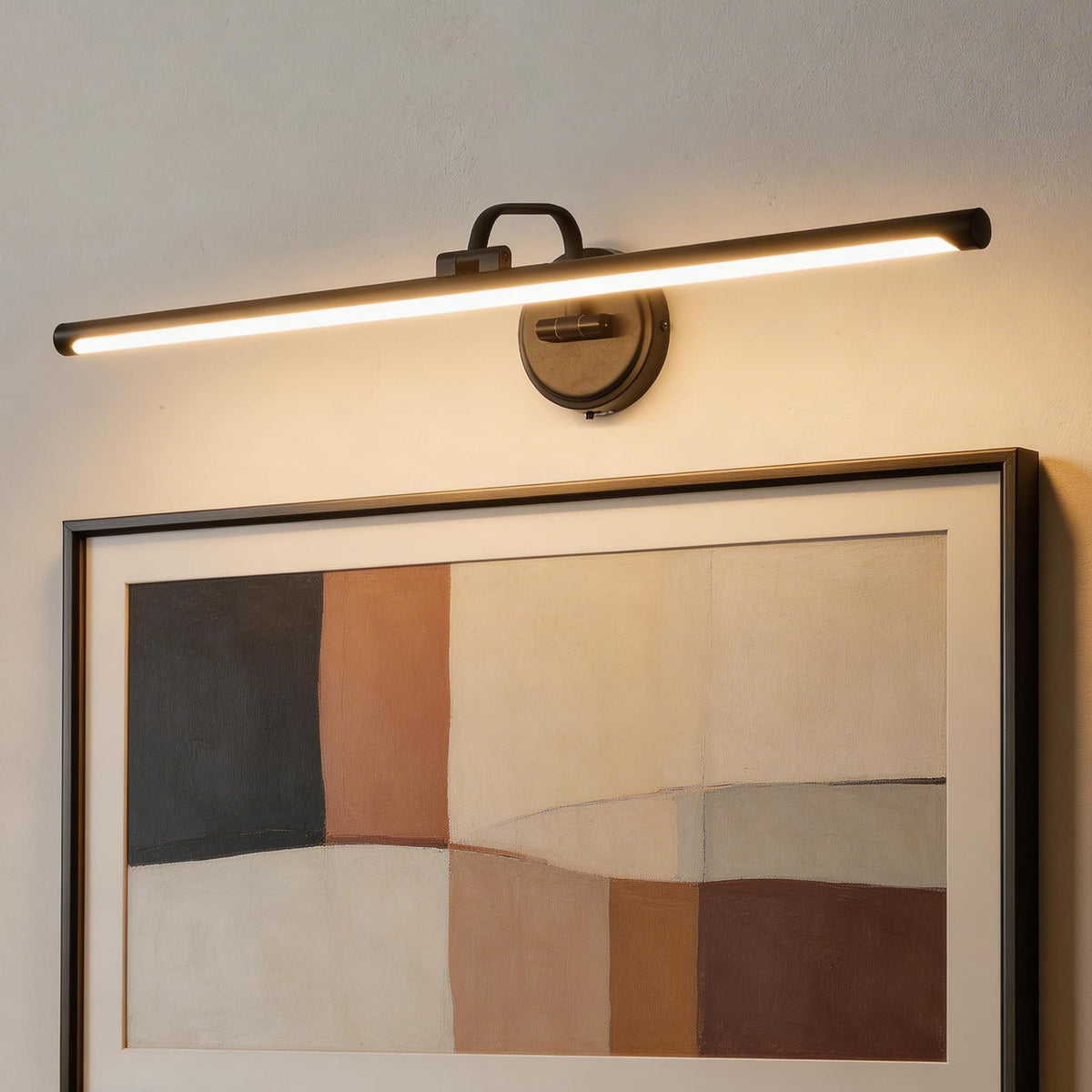 Hardwired Picture Light for Wall,32 Inch Modern Black Dimmable Frame Light with Adjustable Swing Arm,3CCT LED Art