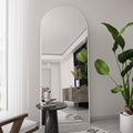65"x22" Full Length Mirror, Arched Floor Mirror with Stand, White