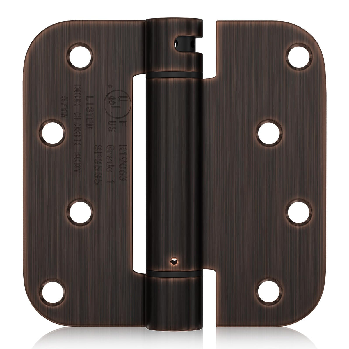 2 Pack 4Inch Spring Door Hinges Oil Rubbed Bronze 5/8" Radius Corner