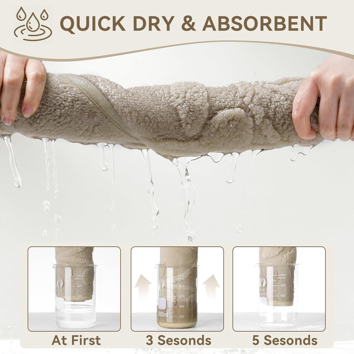 Bathroom Rugs Sets, Thin Non Slip Bath Mat Browm 16"x24"-2 Piece | Quick Dry Absorbent Washable Rubber Backing Bath