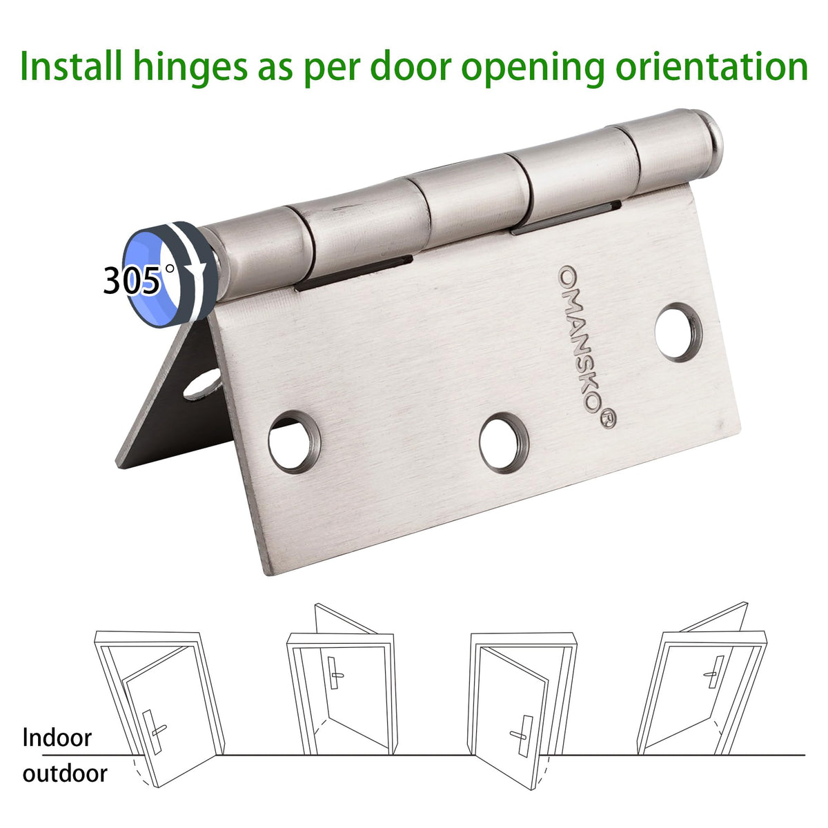 24 Pack Satin Nickel Door Hinges Brushed Nickel 3.5 x 3.5 Inch Door Hinge for Interior Door with Square Corners, 3