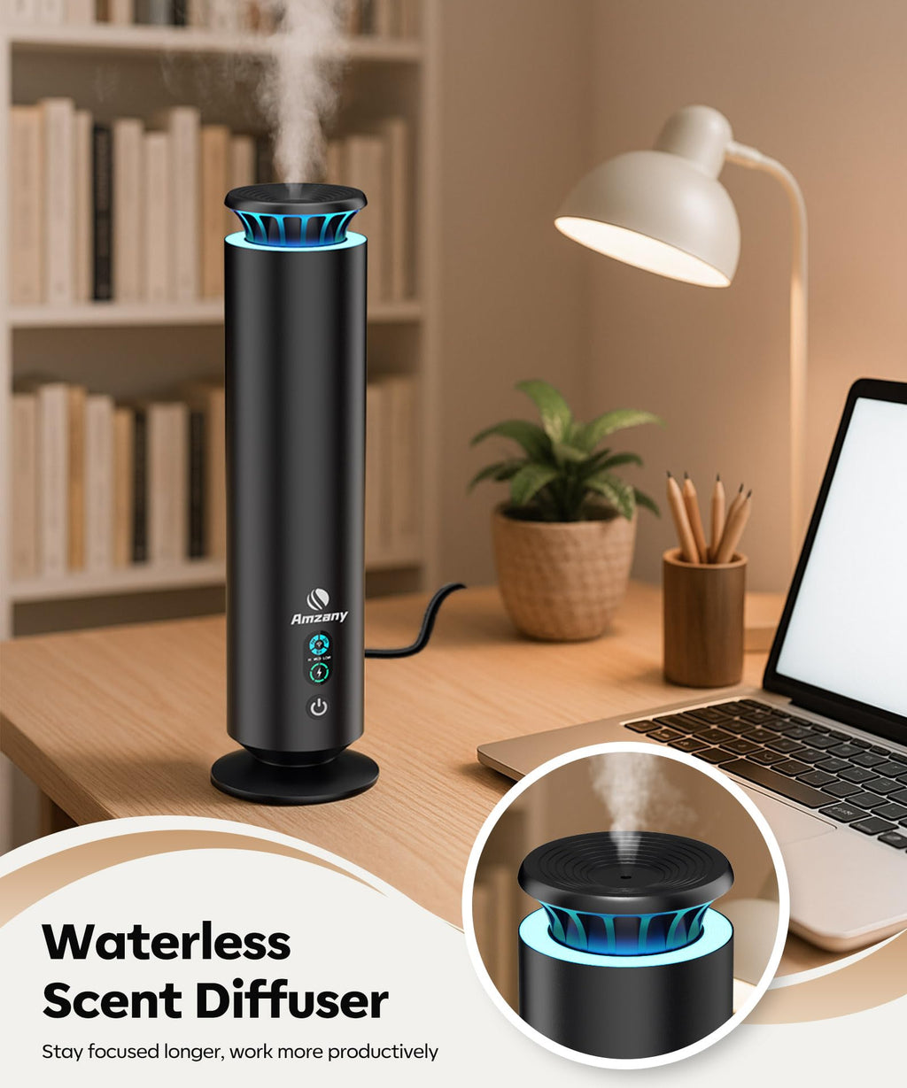 Waterless Scent Diffuser Kit, Scent Diffuser with 7 Lights and Breathing Lights Modes, Max Coverage 2000