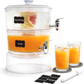 Drink Dispensers for Parties, 2 Gallon Beverage Dispenser with Stand - Set of 2