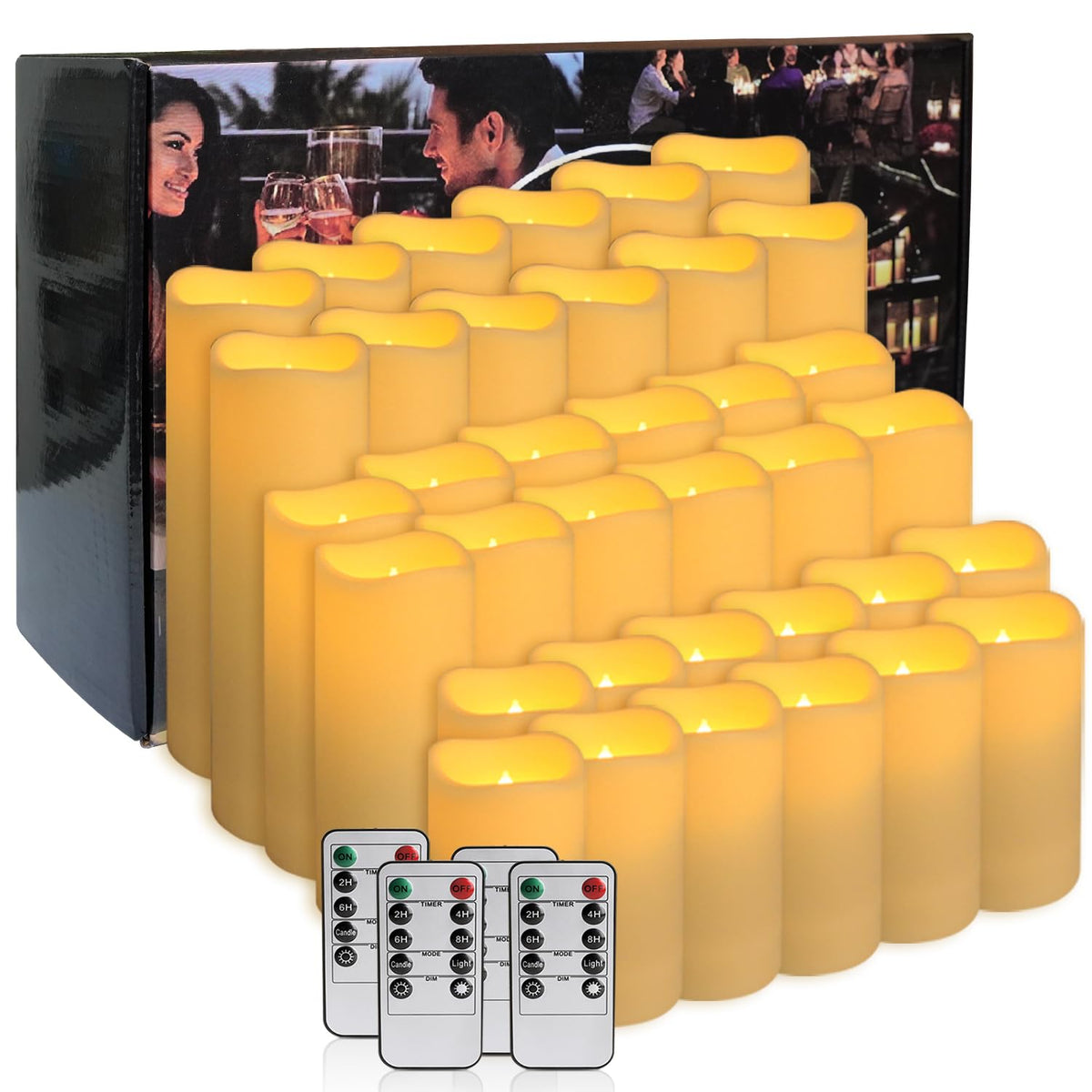 36-Pack LED Flameless Candles with Remote Control - Perfect, Parties, and Special Occasions - Create a Magical