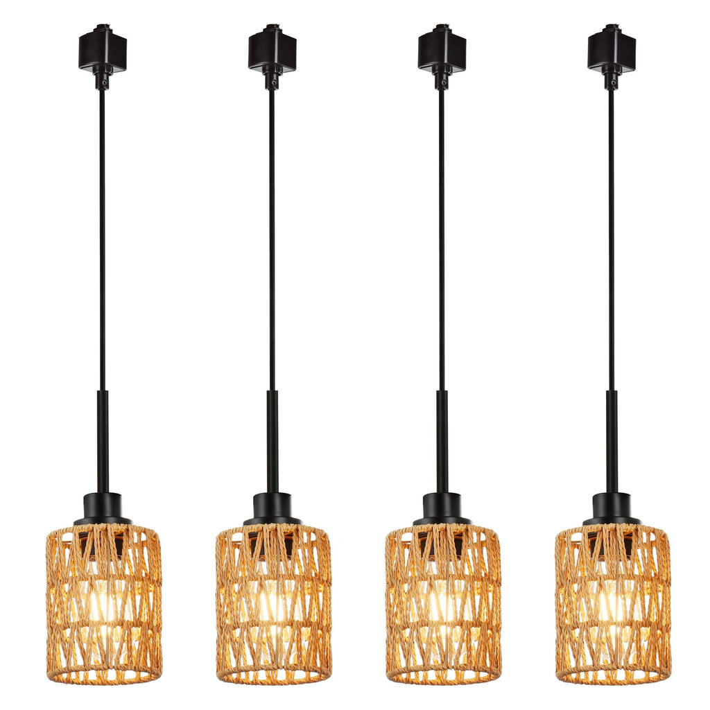 4 Packs H-Type Track Hanging Light Black Ceiling Track Lighting