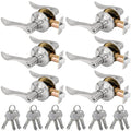 Keyed Entry Door Lever, Door Handle with Lock and Key, Exterior & Interior Door Handle , Wave Style Lever Satin
