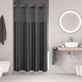 No Hook Stall Shower Curtain with Snap-in Liner, 54x80, Charcoal Grey