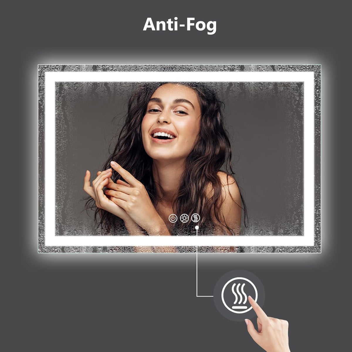 88x38 Inches LED Bathroom Mirror with Lights, Vanity Mirror with Front and Backlight, Smart Dimmable Anti-Fog LED
