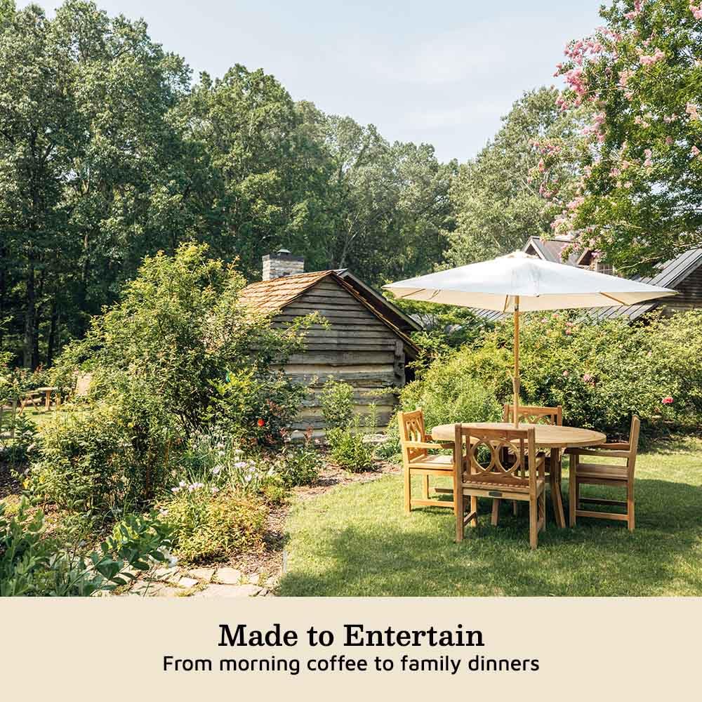 Ash & Ember Savannah 59" Grade A Teak Round Dining Table, Seats 4
