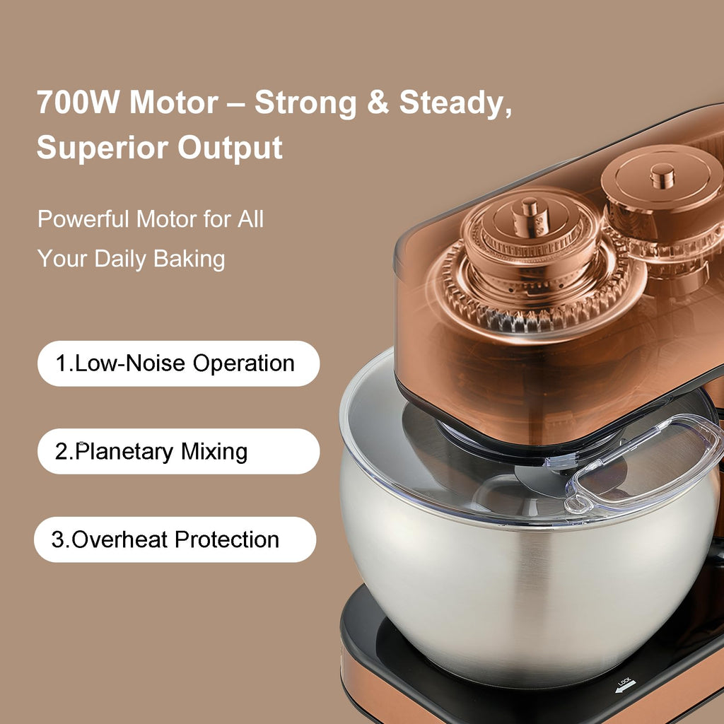 Stainless Steel 6-Speed 7.4QT Stand Mixer, Rose Gold