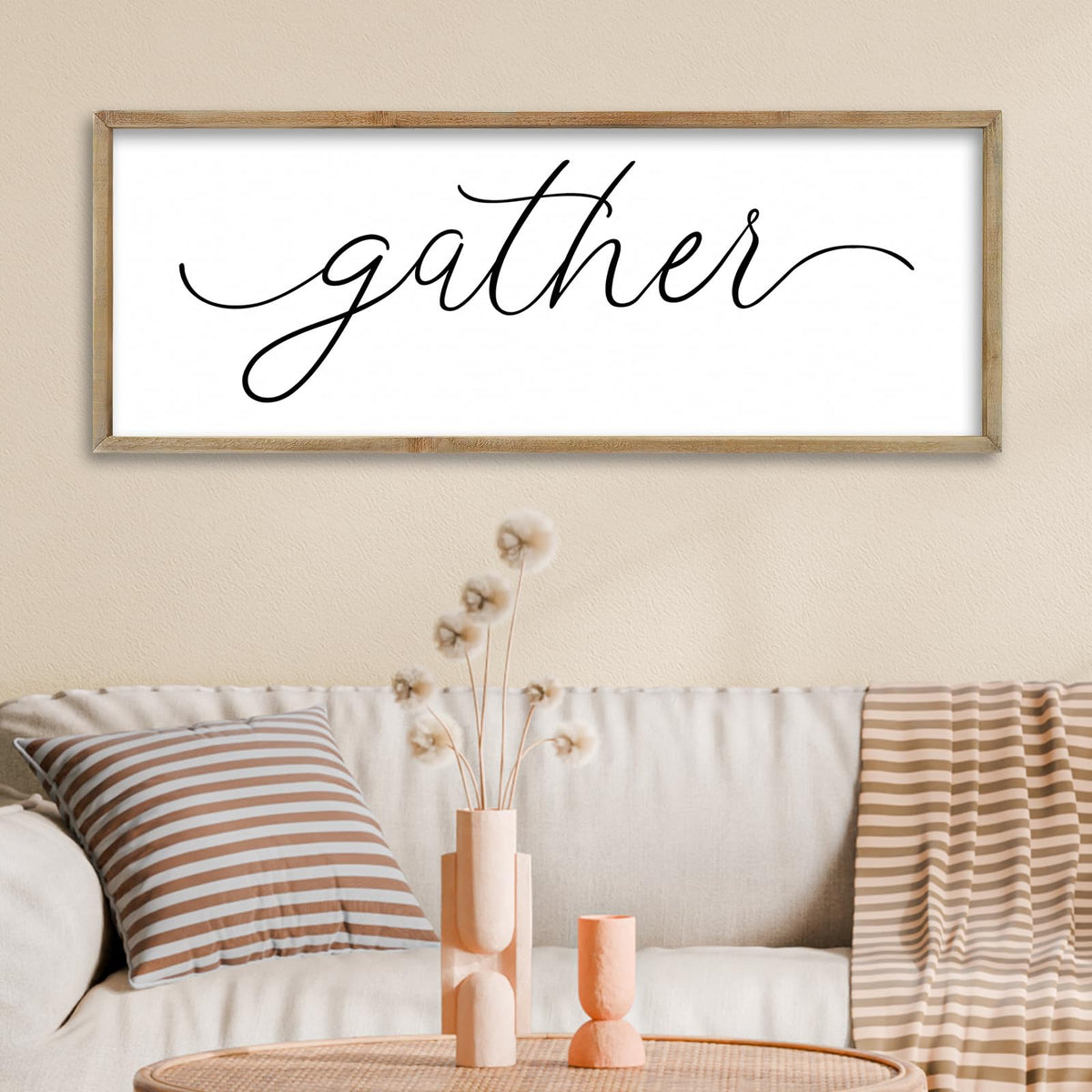 Gather Sign Wall Decor, Wood, 32"×12"