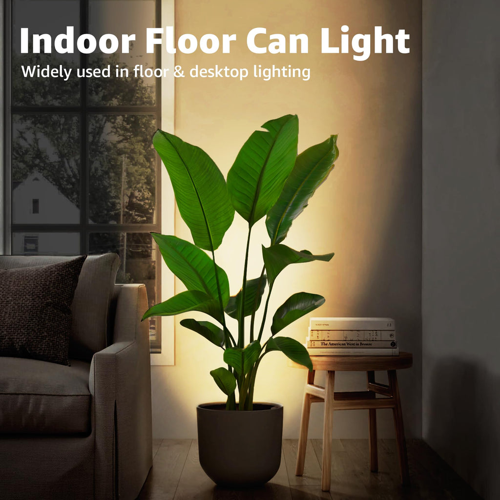 2 Pack Uplighting Indoor Floor Can Light, 5W Up Lights with 2700K LED GU10 Bulbs, Uplights Floor Spot Lights Indoor