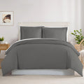 Unique Design 3 Sided Zipper Closure Duvet Cover Set, Luxury Soft 100% Cotton Duvet Cover Set (80" x 90") (Dark