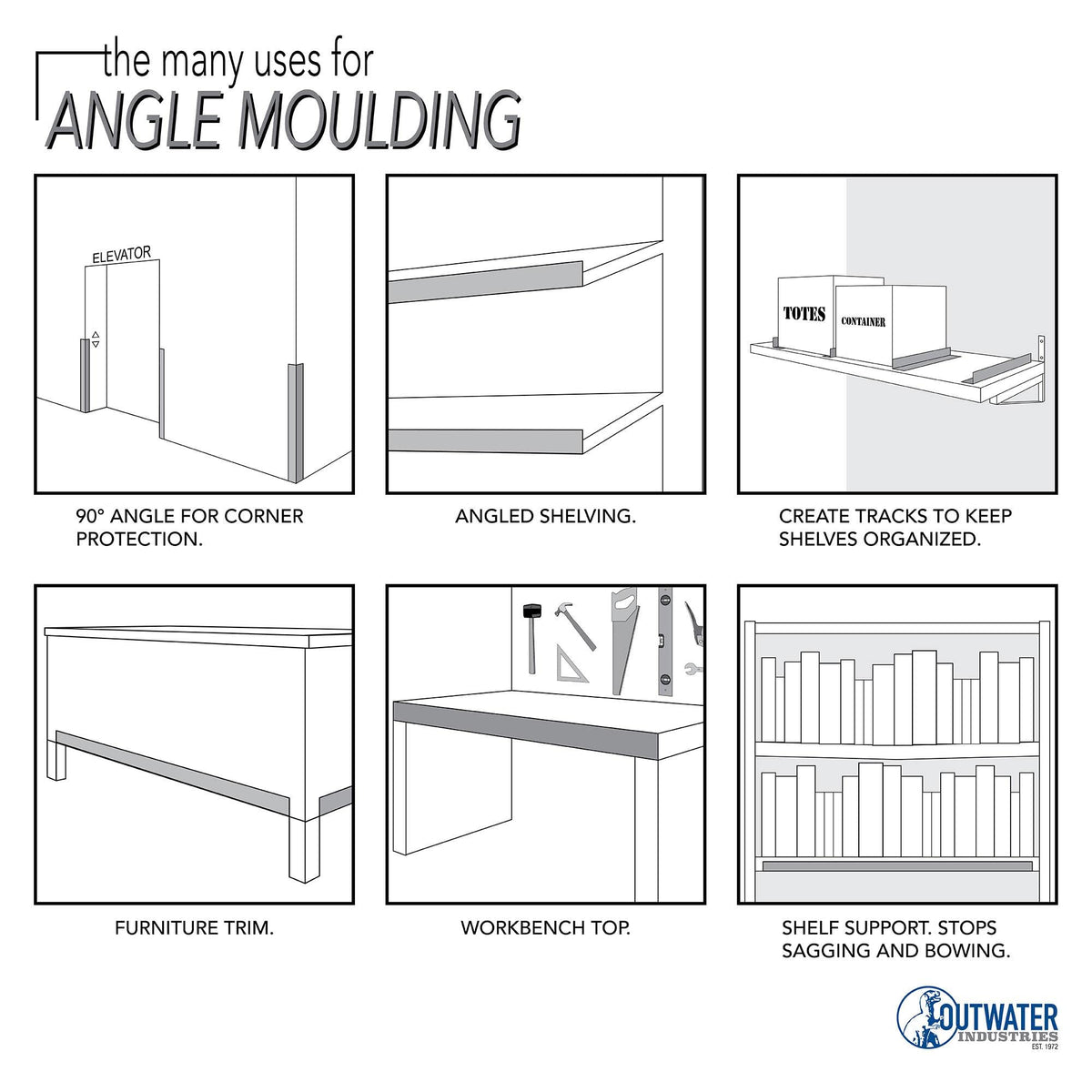 Plastics 1935-Wh White 3/4'' X 3/4'' X 5/64'' (.078'') Thick Styrene Plastic Even Leg Angle Moulding 48 Inch Lengths