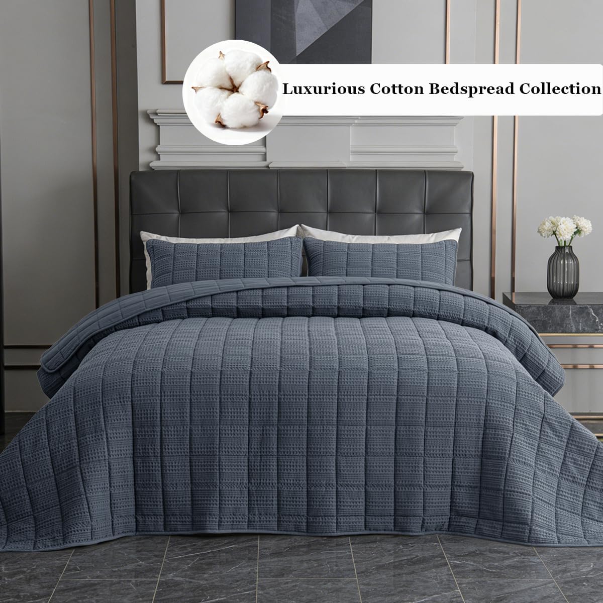 Quilt Set 120x120 Cotton Waffle Bedspread