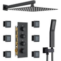 16" Thermostatic Rain Shower System with 6 Body Jets & 16-Inch Rainfall Shower Head, Full Body Shower Faucet Sets