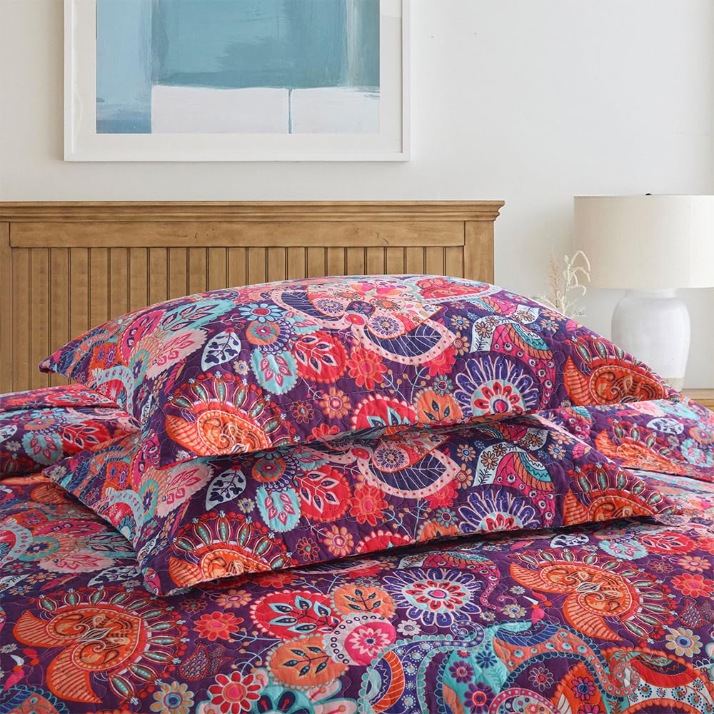 Quilt Sets, 100% Cotton Breathable Bedspread, Lightweight Reversible Quilted Coverlet, Farmhouse Bedroom