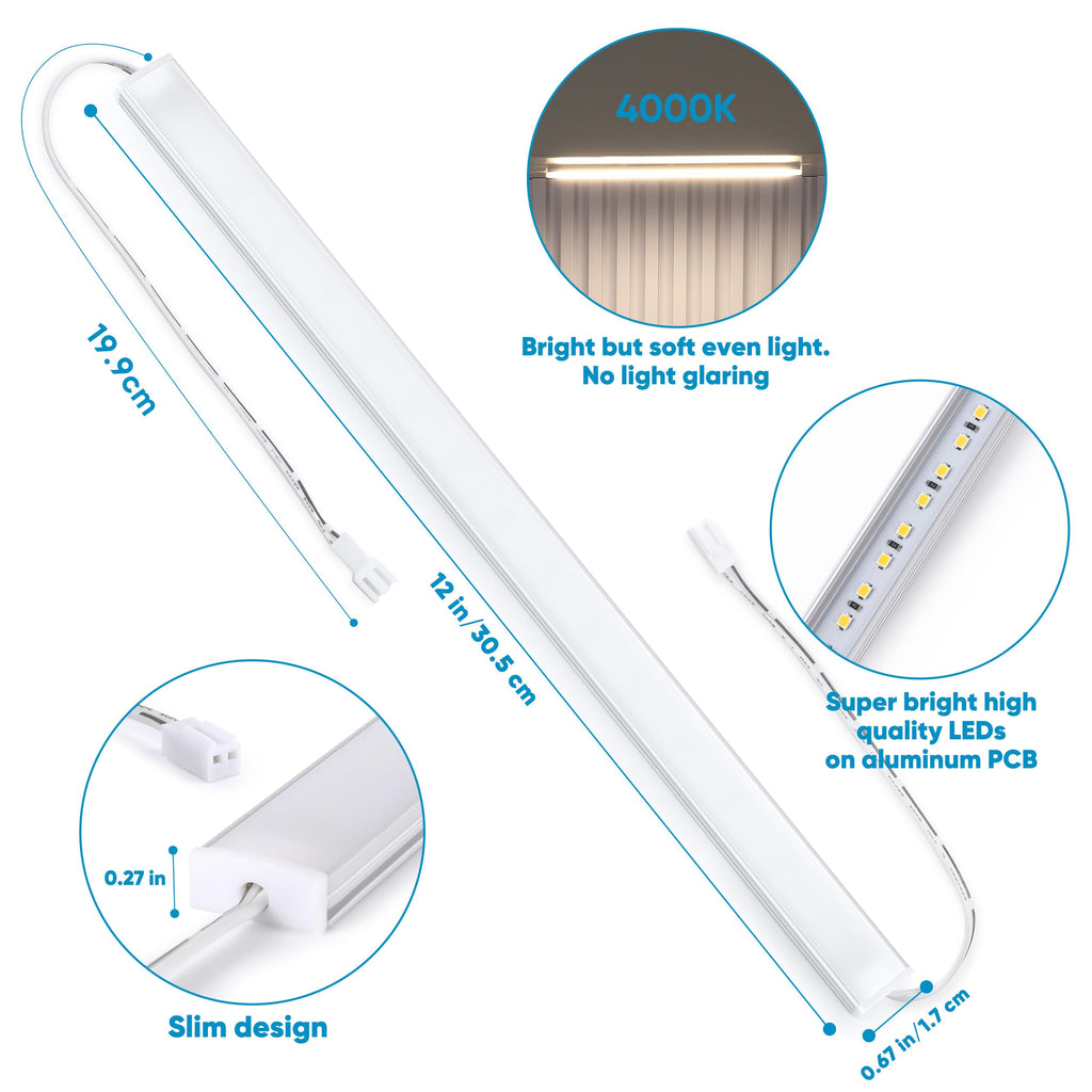 Under Cabinet Lighting Plug in. 3 Light Bar Kit. Cool White