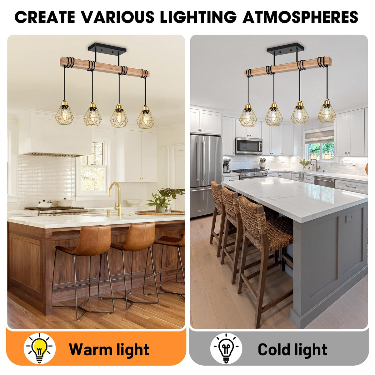 Island Lights, Black and Gold Pendant Light Fixtures, Farmhouse Dining Room Light Fixtures Over Table