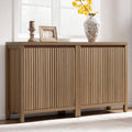 Sideboard Buffet Cabinet with Storage, Fluted Credenza Console Cabinet with Adjustable Shelves