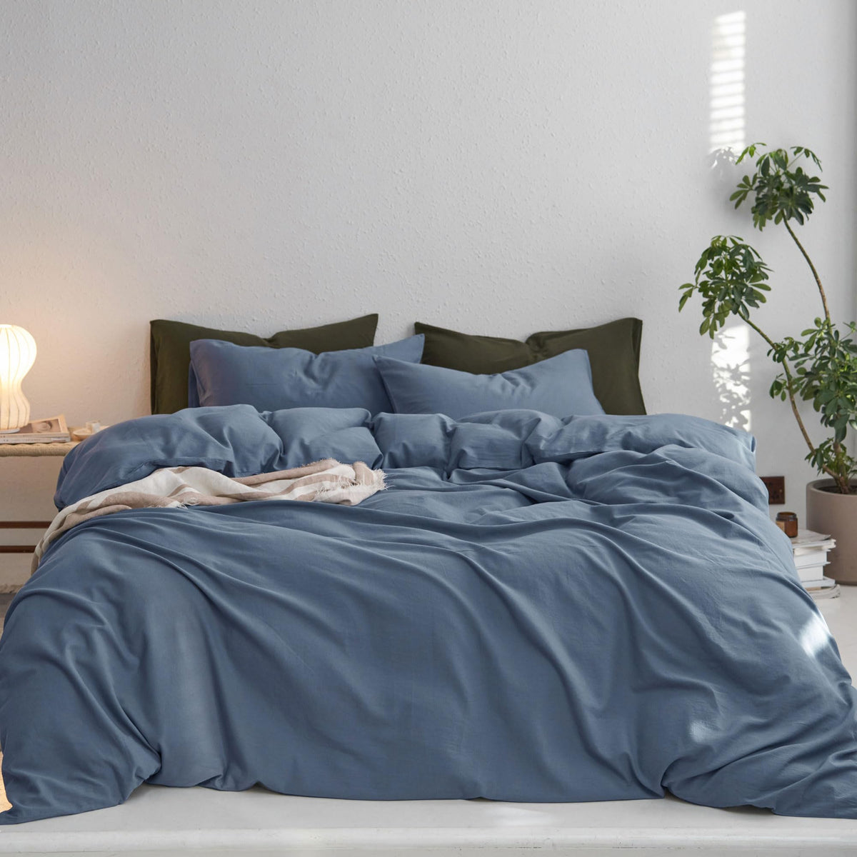 Upgraded Softer Duvet Cover Set 100% Washed Cotton Twill