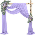Wedding Arch Draping Fabric 2 Panels 20Ft Length x 28" Width Lilac Arch Drapes Chiffon Fabric Sheer Curtains Backdrop