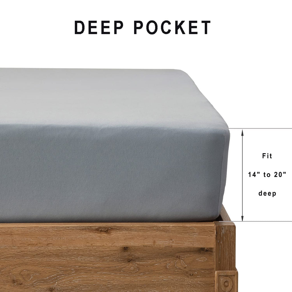 Jersey Fitted Sheet Only Solid Light Blue King