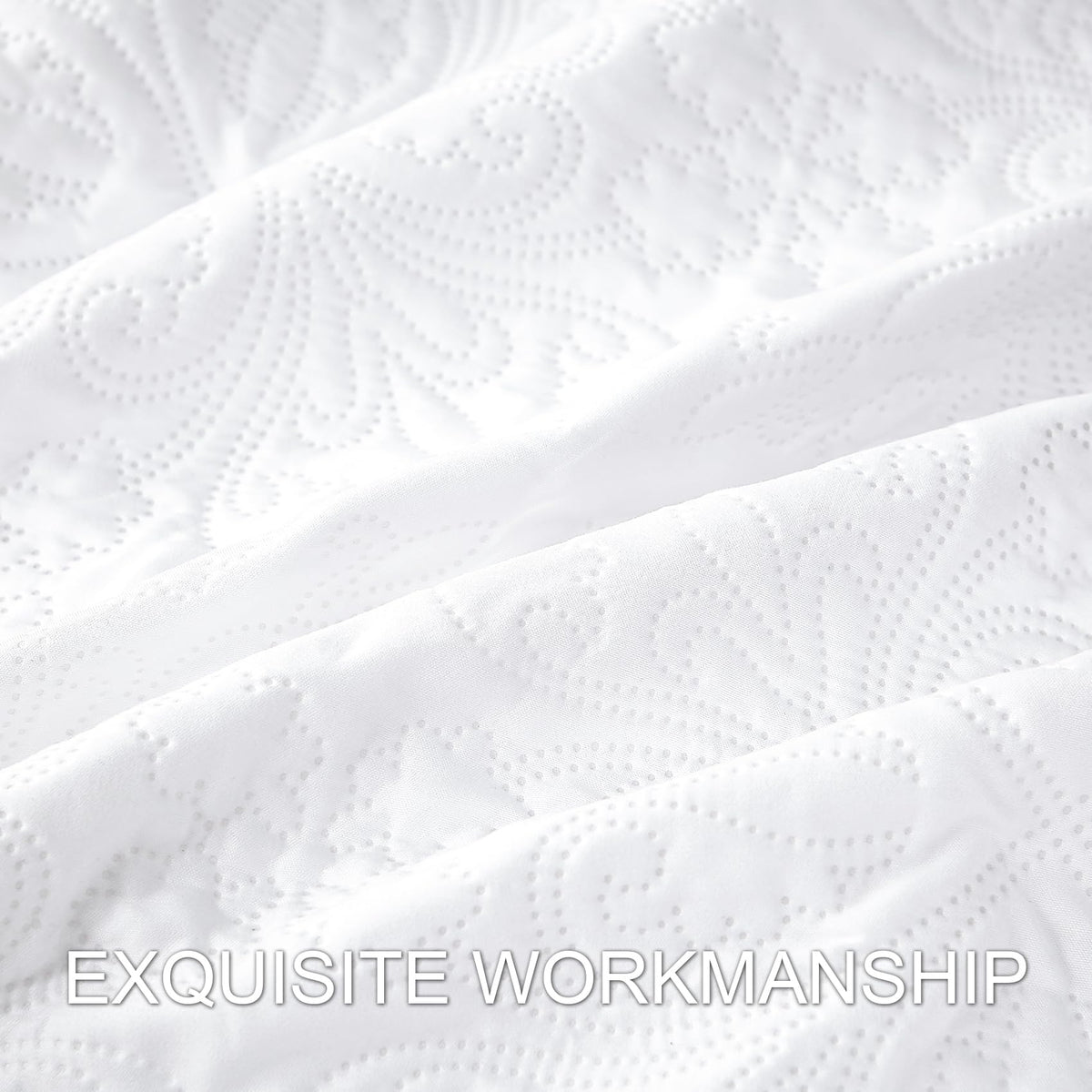 Quilt, White Quilt 3 Pieces (1 Quilt, 2 Shams)