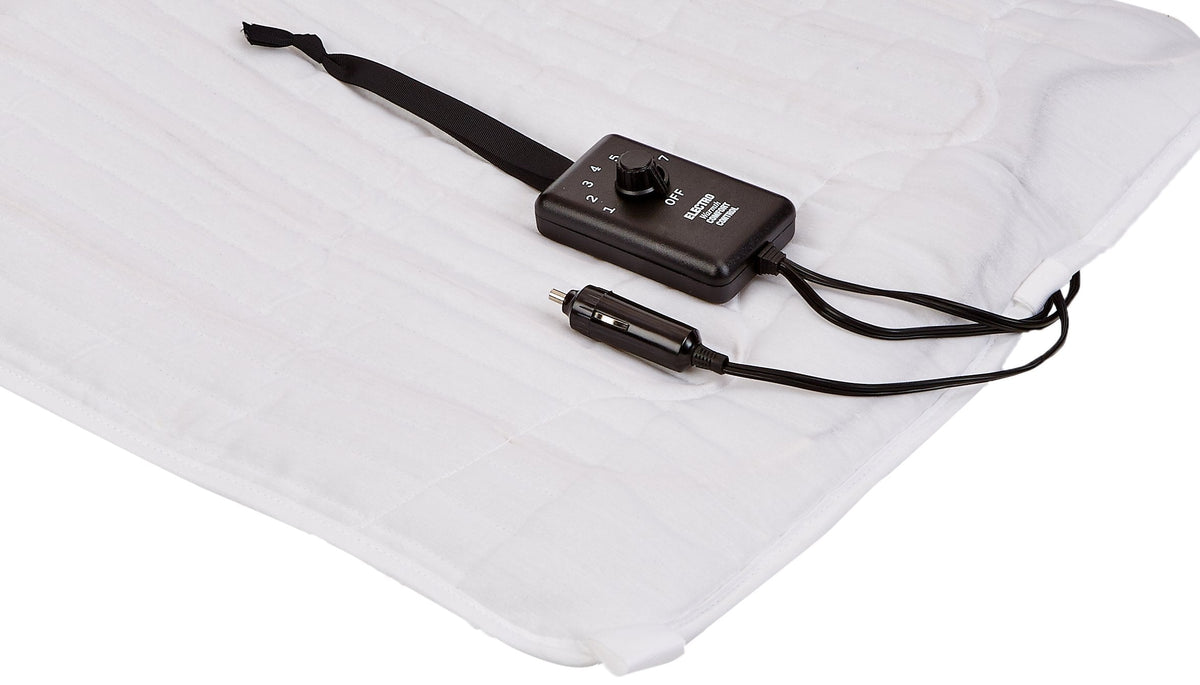 Twin, Heated Mattress Pad, Non-Fitted, Size 36 x 60, Model# T36 12V Used in Trucks, RVs, Campers, White