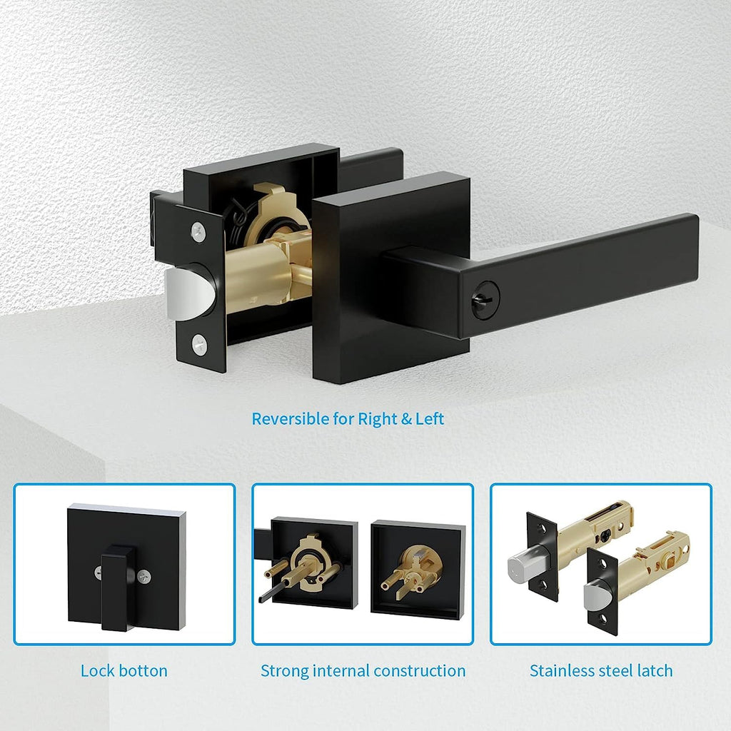 Front Door Lock Set, Keyed Alike Heavy Duty Exterior Door Lock Set, Entry Door Handle and Single Cylinder Deadbolt