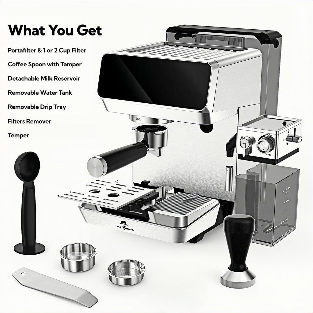 1833L Espresso Machine with Auto Milk Frother, Cappuccino Machine