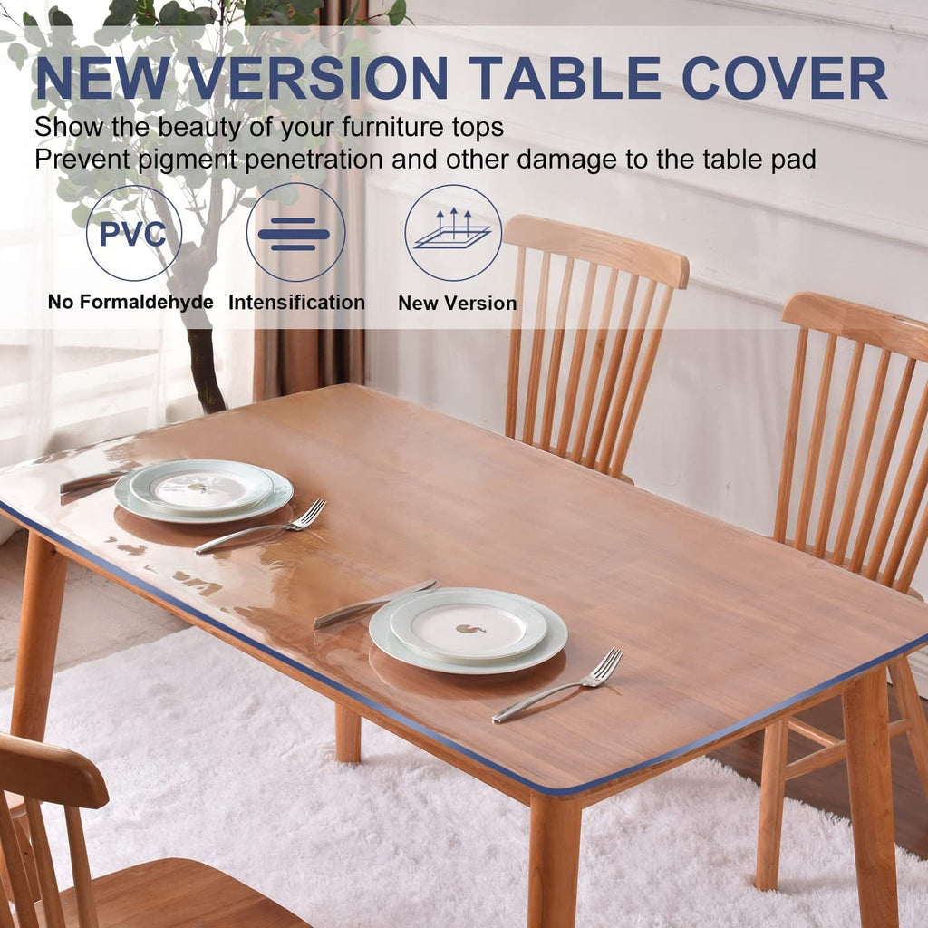 Clear Plastic Protector Wood Furniture Table Topper Protective Cover Dining Living Room Countertop Thick PVC