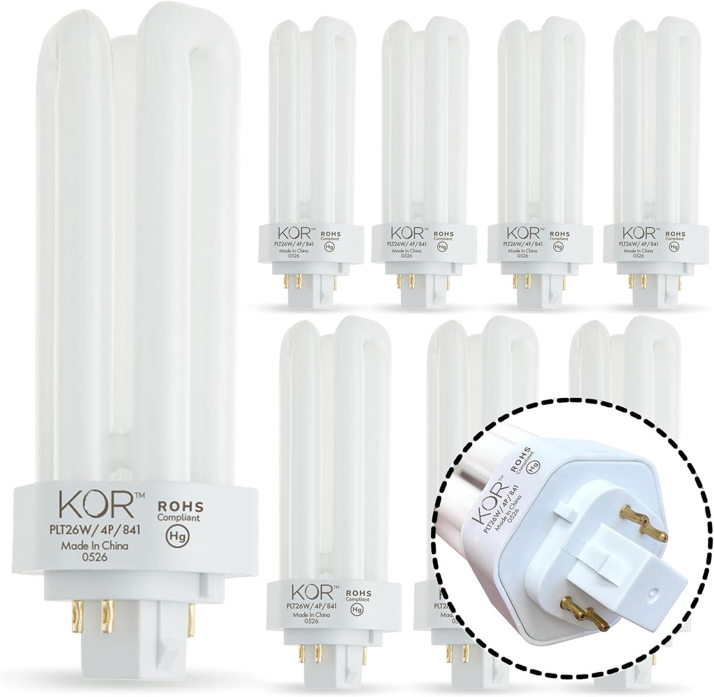 26W Triple Tube Compact Fluorescent Light Bulb, 8 Pack