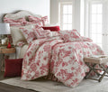 Cosmopolitan Toile 3-Piece Duvet Set in Red, 90"x95" Duvet Cover with Zipper Closure & 20"x26" Set of 2 Shams