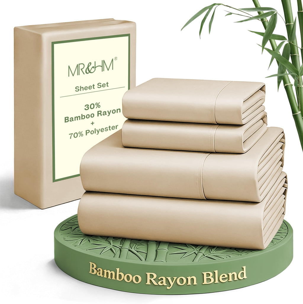 Sheets 3 Pieces, Rayon Derived from Bamboo Blend, Beige