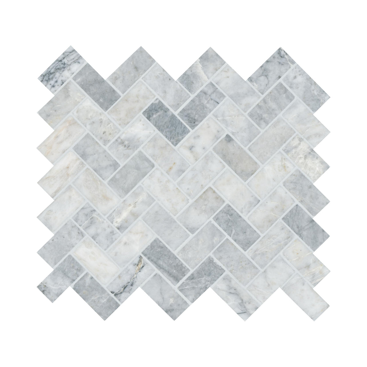 Mesh Mounted Marble Floor & Wall Tile| Capri Blue | 1" x 2"