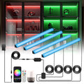 Black RGB LED Shelf Lights, Smart Bookshelf Lights Compatible with Alexa WiFi Dimmable for Display Case, Bookcase