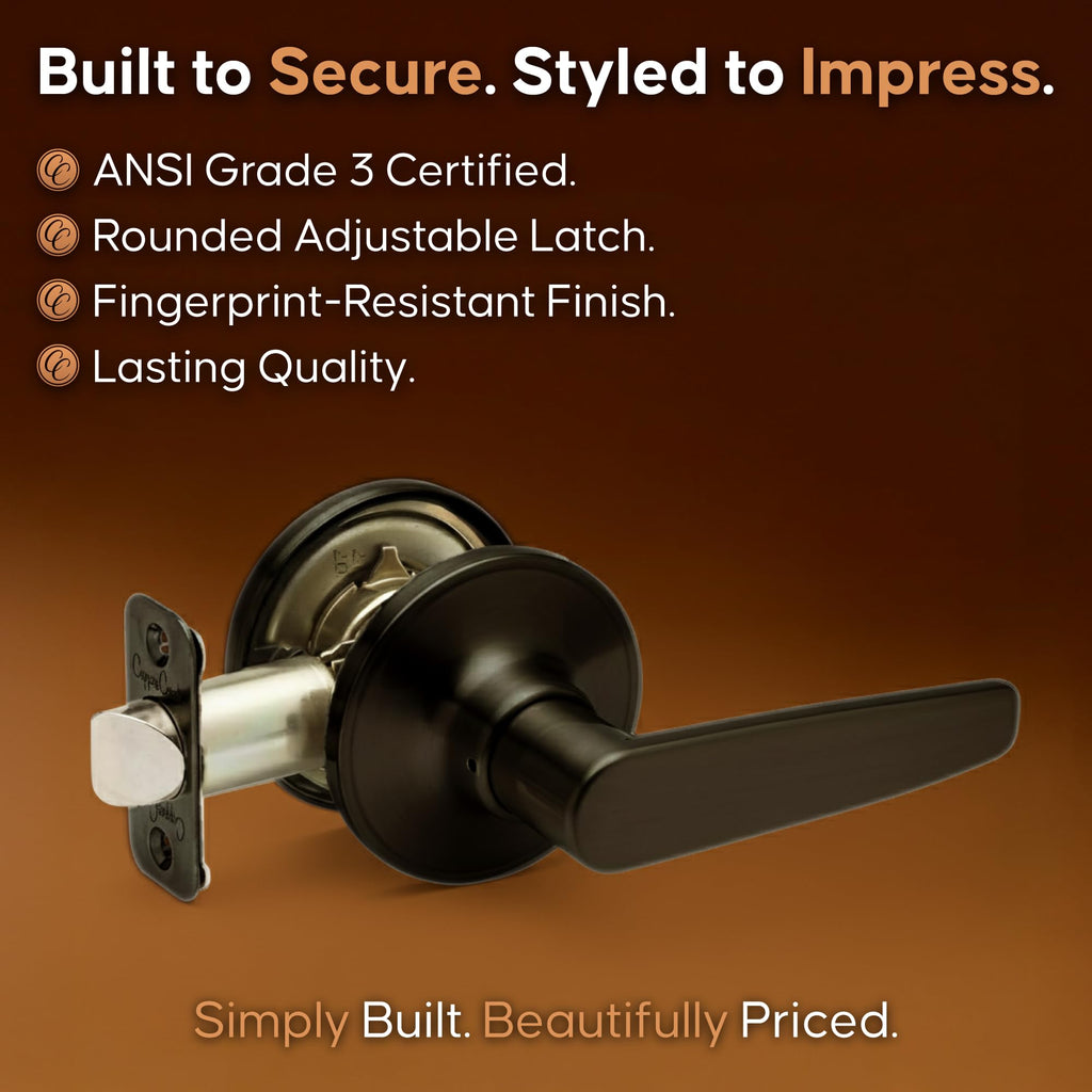 Creek Daley Passage Door Lever Handle Set - Modern Reversible Non-Locking Design, Easy Install for Interior Hallway &