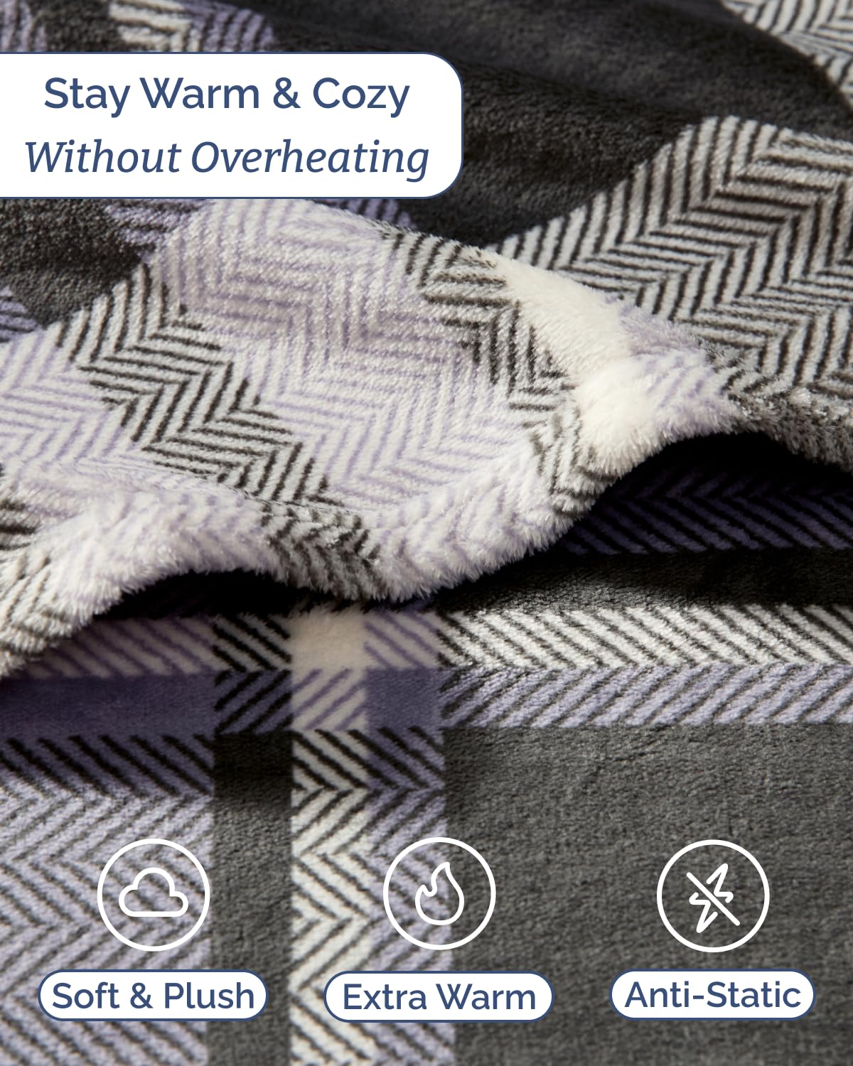 Fleece Sheets Set - 4-Piece Flannel Sheet Set - Grey Tartan
