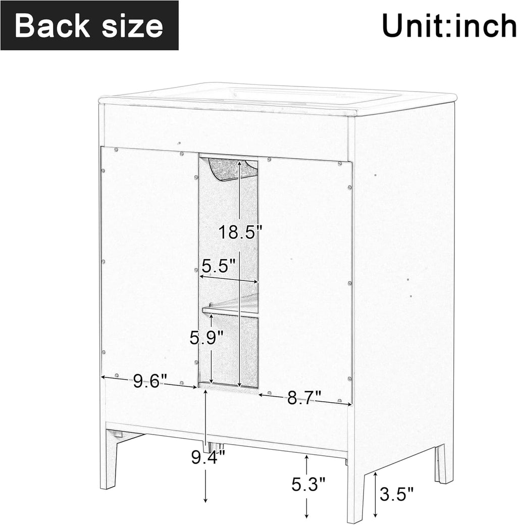 24" Bathroom Vanity with Sink