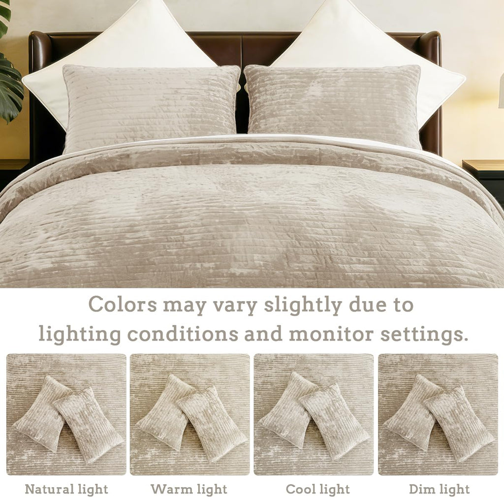 Bedspread 120x120 Striped Soft Velvet Quilt Set