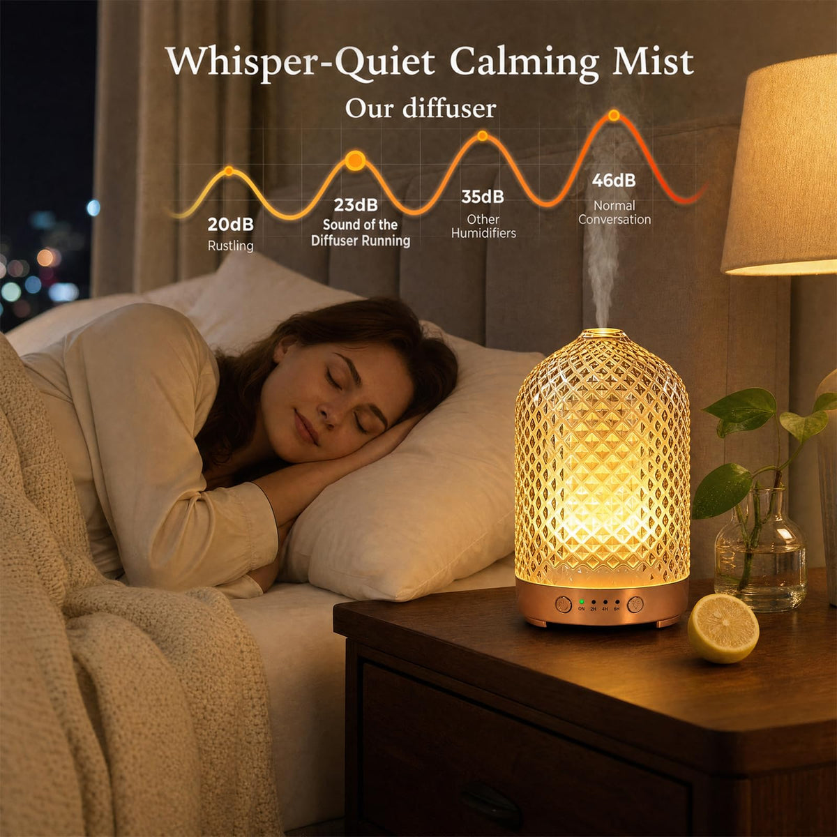 200ml Essential Oil Diffuser 4-in-1 Glsss Diffuser