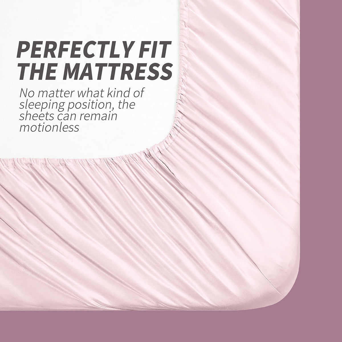 Satin Bed Linen Set, 4Pcs Luxury Soft Silky Sheets with Deep Pocket Fitted Sheet, Blush Pink