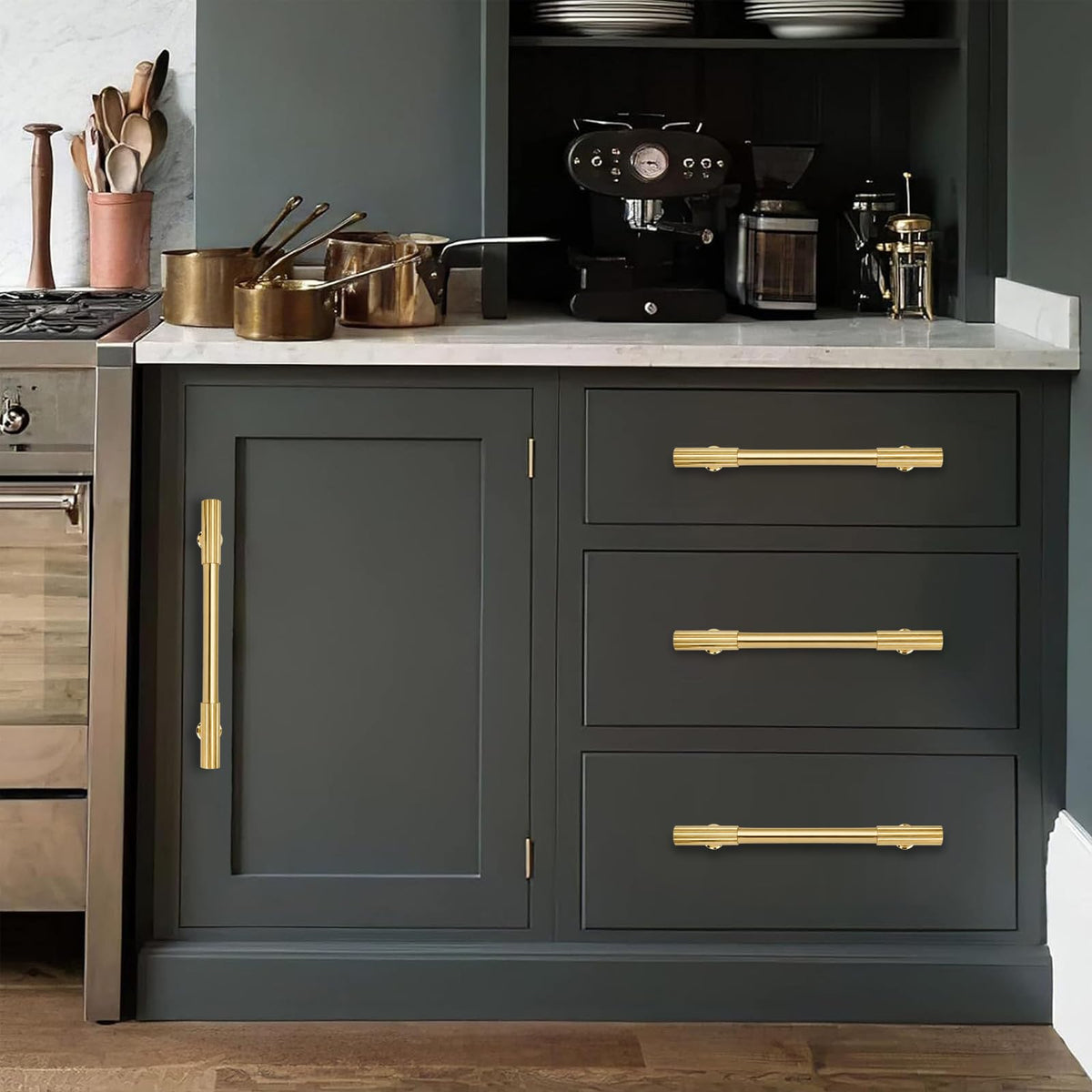 18 Inch Unlacquered Brass Appliance Pulls Embossed Solid Brass Vertical Grip Cabinet Pulls 100% Brass Bathroom