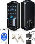 WiFi Smart Lock Fingerprint Keyless Entry Deadbolt Matte Black